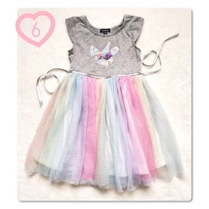 Zunie Unicorn Rainbow Tulle Princess Dress Size 6